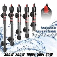 Aquecedor de Aquário 25-300W com Termostato Ajustável | Submersível e Super Resistente