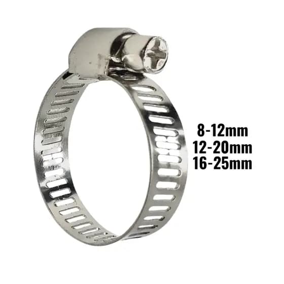 Abraçadeira Metal Aço 8mm - 12mm, 12mm - 20mm ou 16mm - 25mm