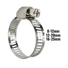 Abraçadeira Metal Aço 8mm - 12mm, 12mm - 20mm ou 16mm - 25mm