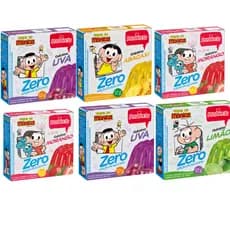 6 Unidades Gelatina Em Pó Zero Açucar Sabor Uva, Limão, Abacaxi ou Morango