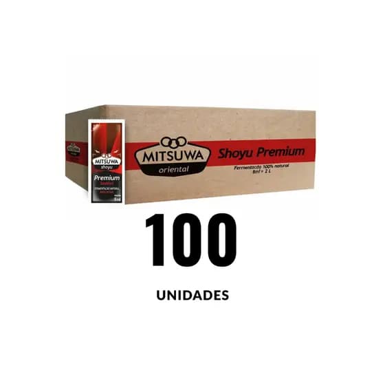 25 50 ou 100 Sache Shoyu Premium Mitsuwa Sachê 8ml