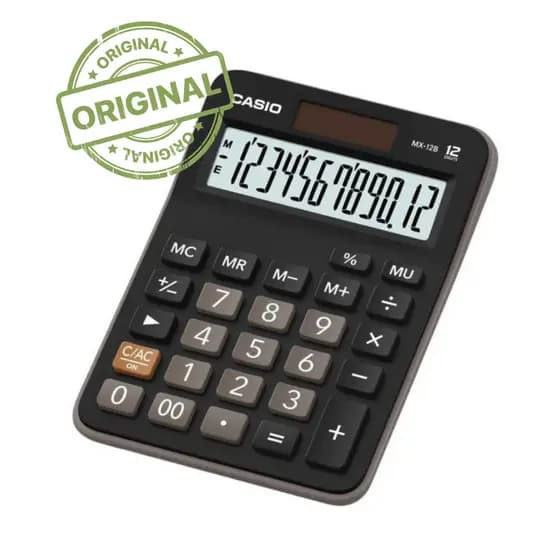 Calculadora De Mesa Casio Mx-12b Preta Cor Preto Original