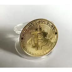 Banhado A Ouro Bitcoin Moeda Colecionável Coleção De Arte Presente Físico Comemorativo Casascius Metal Antigo Imitação L