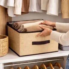 Caixa Organizador Dobrável Retrátil De Tecido TNT Roupa Objetos Brinquedos Armazenamento Multiuso