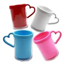Caneca Acrilica Alça Coração  - 5 unidades