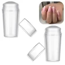 Kit 2 Carimbo Francesinha De Unha Silicone C/ Raspador Unhas