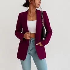 Max Blazer Alfaiataria Feminino Social Max Longo Sem Botão Casaco Elegante Sobretudo Envio Imediato