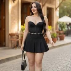 Saia Feminina Plissada Com Short Interno Zíper Moda Alfaiataria Conforto Estilo e Elegância Envio Imediato