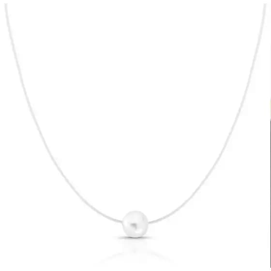 COLAR NYLON DE PÉROLA DE PRATA 925