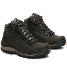 Bota Masculino Coturno Casual Couro Legitimo com Palmilha de Gel