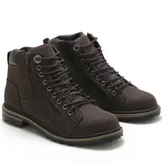 Bota Coturno Masculino couro legitimo com palmilha gel moderno casual