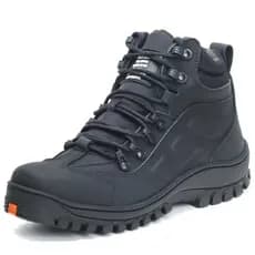 Bota Coturno de Couro com CA EPI Proteção Biqueira Unissex com Palmilha Gel