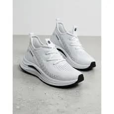 Tênis Feminino Branco Preto Sola reta Academia treino confortavel macio
