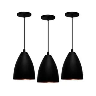 kit 3 pendentes lustres vegas PRETO COBRE casa e decoração ideal para sala e cozinha ENVIO IMEDIATO