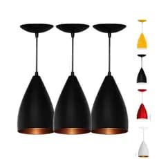 Kit 3 Luminárias Pendente Estilo Bala Para Decoração Cozinha/Quarto/Sala