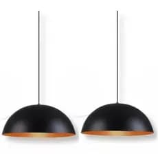 Kit 2 Pendentes Meia Lua 20cm Luminária Teto Bilhar Balcão Cozinha Jantar Bola