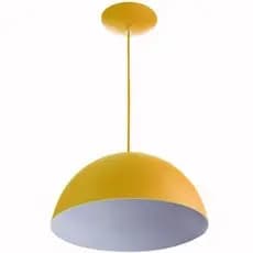 Pendente Meia Lua 40 Cm Textura Amarelo - Branco