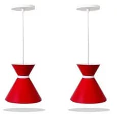 Kit 2 Pendente Luxo Luminárias  ( Vermelho - Branco )