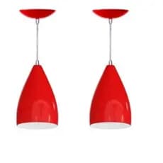 Pendente Kit 2 Bala luminárias Vegas Vermelho e Branco Decoração Sala,Cozinha,Balcao ENVIO MESMO DIA