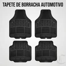 Jogo de Tapete Automotivo Borracha Antiderrapante Universal Lavável 4 Peças Preto