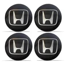 EMBLEMA CALOTA RESINADO HONDA PRETO 48MM 4 UNIDADES