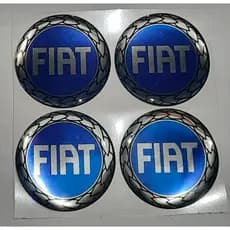 EMBLEMA CALOTA RESINADO FIAT AZUL 48MM 4 UNIDADES
