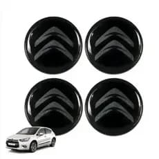 EMBLEMA CALOTA RESINADO CITROEN PRETO 48MM 4 UNIDADES