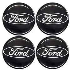 EMBLEMA CALOTA RESINADO FORD PRETO 48MM 4 UNIDADES