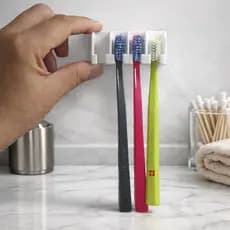 Suporte Para Escova de Dente ADESIVO PAREDE Banheiro Organizador Moderno Higiênico Sem Furos