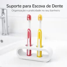 Suporte Duplo Para Escova DENTE BANHEIRO HIGIÊNICO Parede Bancada Moderno Prático