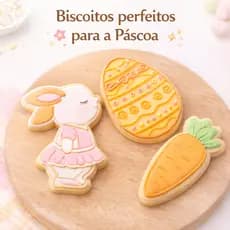 Jogo de Cortadores de Biscoitos PASCOA CRIATIVOS para Confeitaria Decoracao Festiva