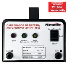 Carregador De Bateria Automotivo Até 300a 12v Bivolt Pt-450 Protection