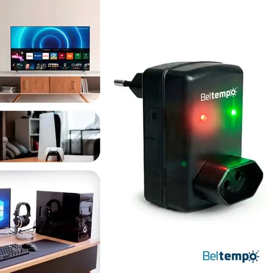 Protetor de Surtos de Energia Anti Raio Para Eletrônicos TV PC e Videogame Beltempo