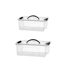 Kit com 2 Caixas Container de 7,3 Lts e 12,4 Lts
