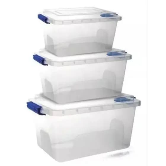 Conjunto de 3 caixas organizadoras plásticas altas Ercaplast