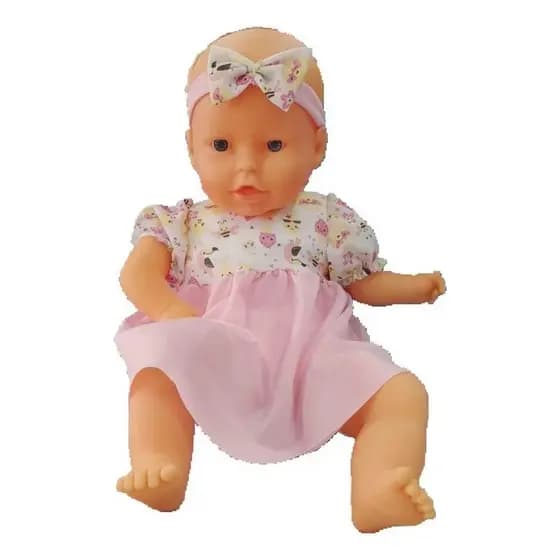 Boneca Adele Branca Fala Vogais - 52cm Rosa - Bee Toys