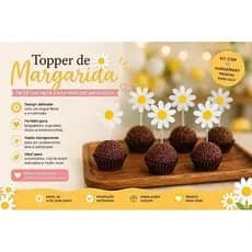 kit 25 Topper de Margarida para Doces – Kit para Festa, Aniversário e Chá de Bebê - ENVIO RÁPIDO