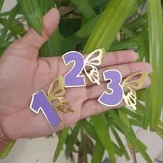 Aplique de Número em Papel Lamicote borboleta lilás- ideal para lembrancinha/tubetes/latinhas- scrap