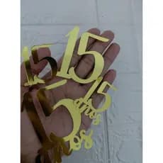 Kit Apliques  15 anos  em papel lamicote dourado - ideal para lembrancinha  de festa de 15 anos - scrap