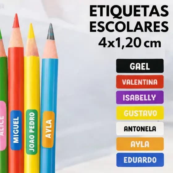 kit 84 etiquetas personalizada ideal para lápis,  canetinhas e canetas