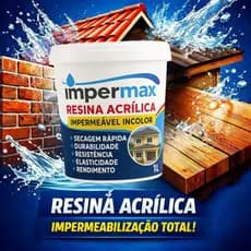 Impermax Resina Acrílica 1L Impermeabilizante e Revitalizadora para Telha, Parede, Tijolo, Madeira