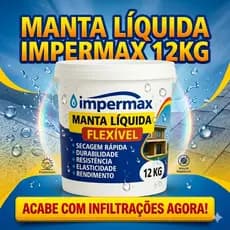 Super Manta Líquida 12kg Impermax Impermeabilizante Laje Telhado Parede Calha Alta Resistência