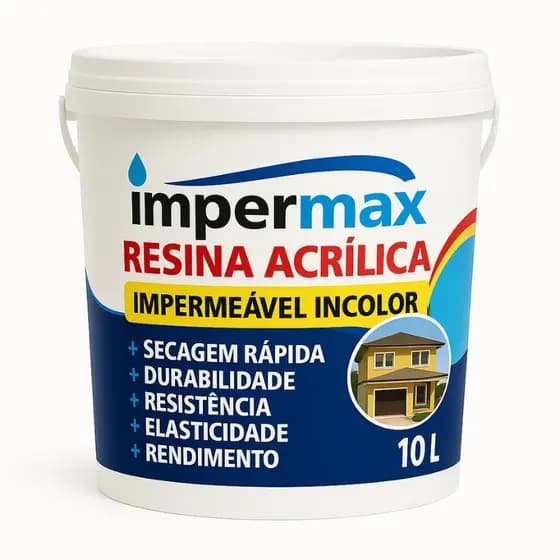 Resina Acrílica Blinda Parede 10L Impermax Impermeabilizante Telha Tijolo Madeira Alto Rendimento
