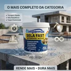 Sela Fast 10L Impermax Selante Transparente Secagem Rápida Anti Infiltração Fácil Aplicação