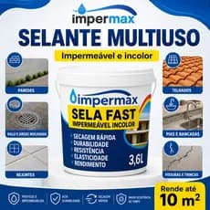 Sela Fast Impermax Borracha Líquida Transparente Impermeabilizante Contra Infiltração 3,6L