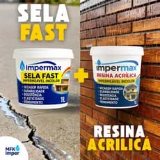 Kit Impermeabilização Completa Resina Acrílica + Sela Fast Contra Infiltração e Rachaduras