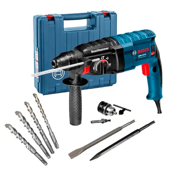 Martelete Bosch GBH 2-24D 820W SDS Plus Perfurador Rompedor Profissional + Acessórios