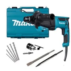 Martelete Makita HR2670 800W SDS Plus 3J Profissional + Mandril Adaptador e Brocas