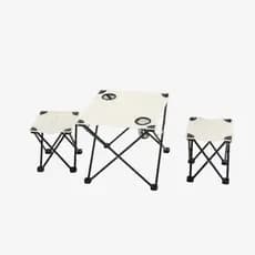 Kit Portátil de 2 Cadeiras e 1 Mesa Dobráveis - Leve 1kg, Ideal para Camping, Metrô e Pesca - Prático em Segundos
