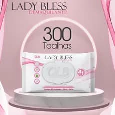 Kit com 10 Lenços/Toalhas Umedecidas Demaquilante Lady Bless c/ 30 Unidades Cada - Tampa FlipTop